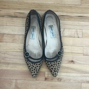 Jimmy Choo Ponyhair Cheetah Flats Sz 37.5
